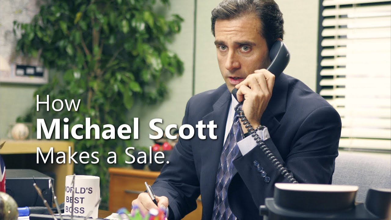 Michael Scott speaking on the phone